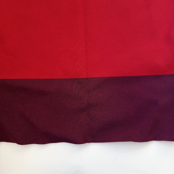 Express Red and Eggplant Color Block Bandage Skirt XS - Picture 5 of 5
